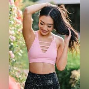 Zyia pink grid bra S